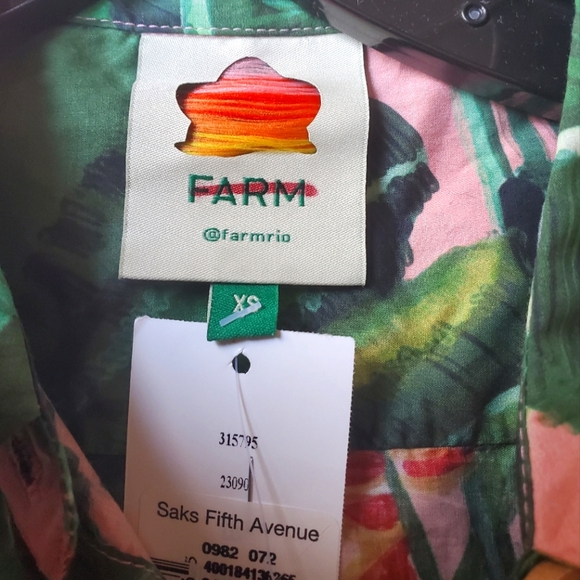 NWT$150 Farm Rio Amazonia Forest Cotton Frilled Shirt Top Sz XS - Picture 9 of 15